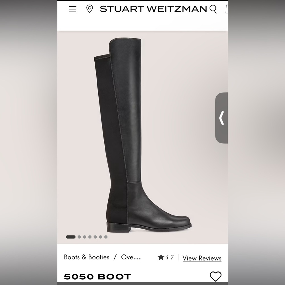 Stuart Weitzman 	The 5050CITY
Black Leather With Stretch Back